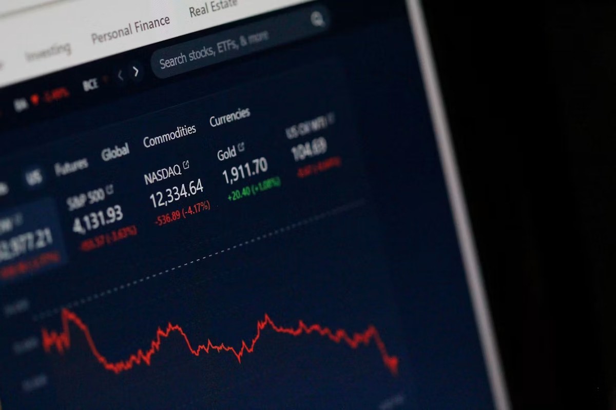 Altın ve borsa verilerini gösteren temsili piyasa ekranı